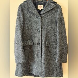 Brooks Brothers Women's Herringbone Pea Coat - Gray & Black